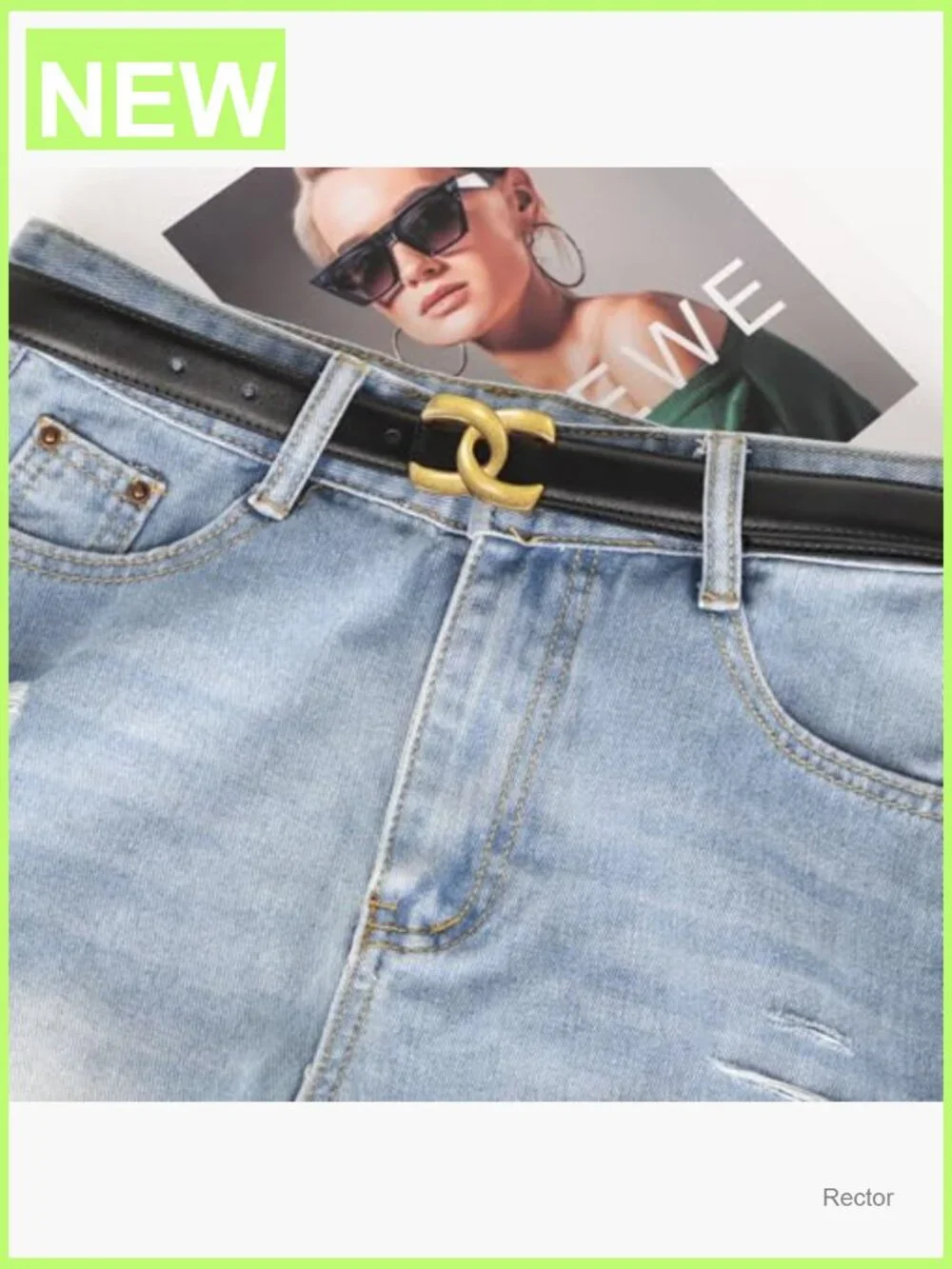 Classic Gold Buckle Leather Fashion Belt for Jeans Dresses Coats